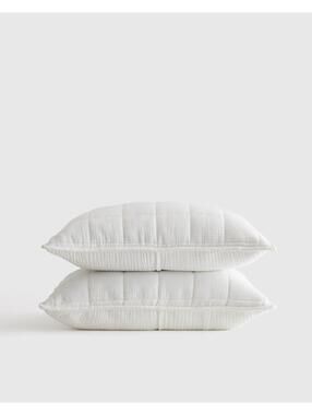 Quince King Organic Gauze Quilt Shams White Textured Neutral Bedding